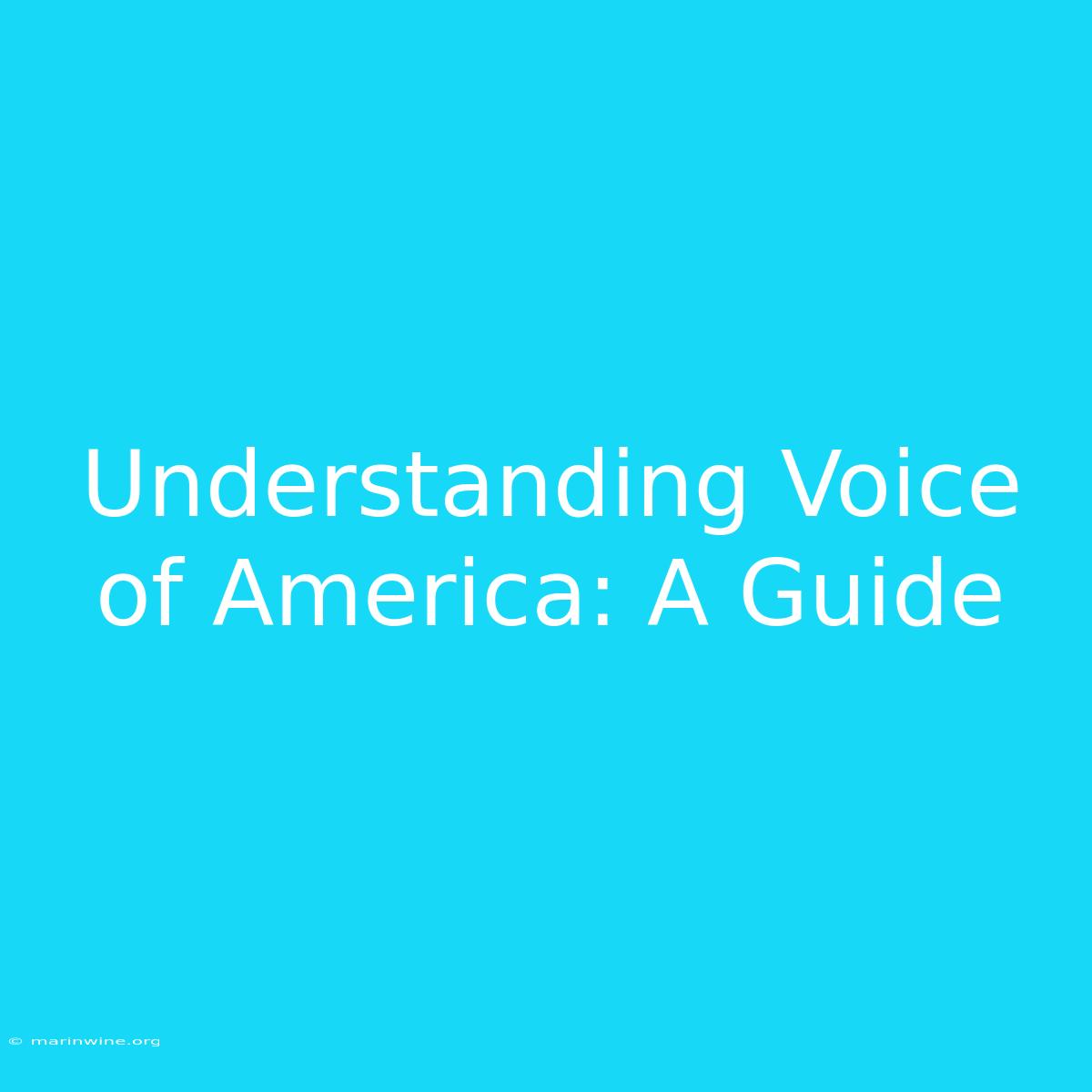 Understanding Voice Of America: A Guide