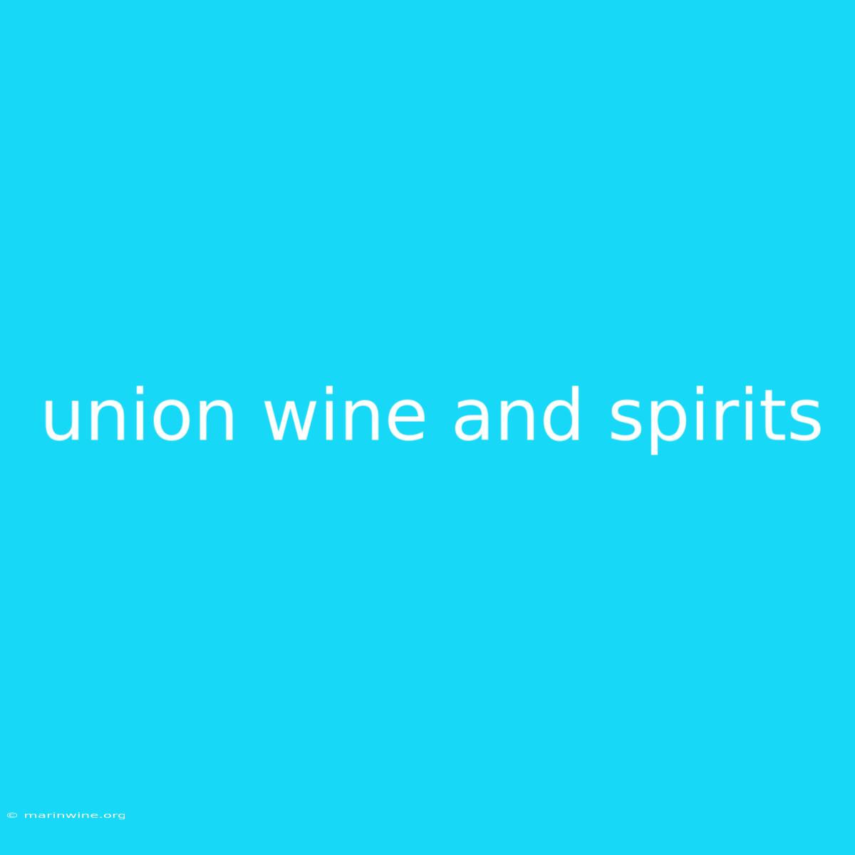 Union Wine And Spirits