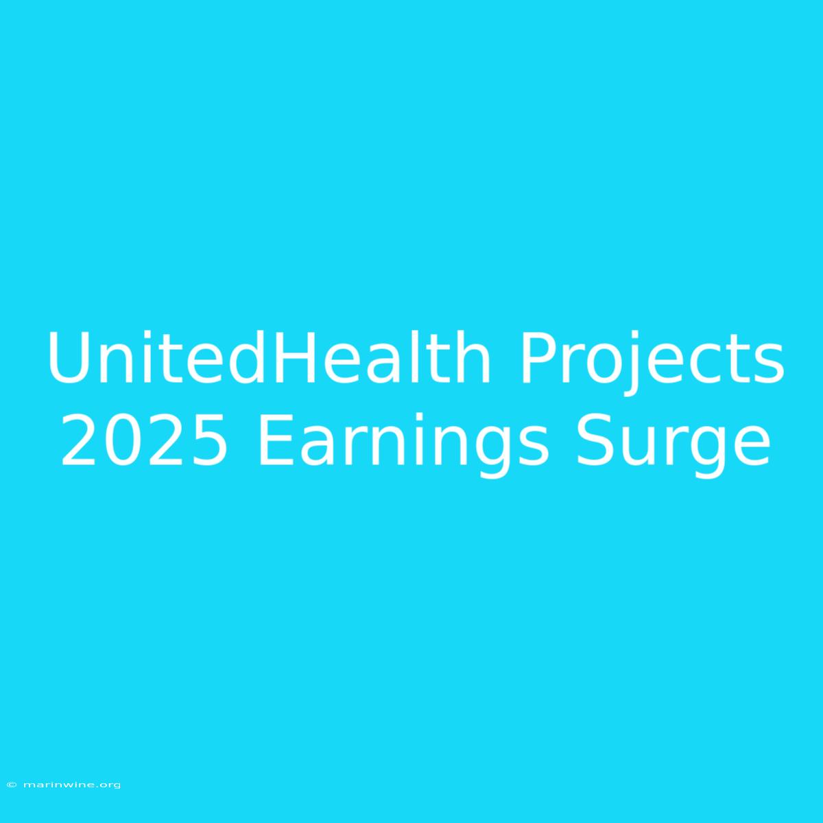 UnitedHealth Projects 2025 Earnings Surge