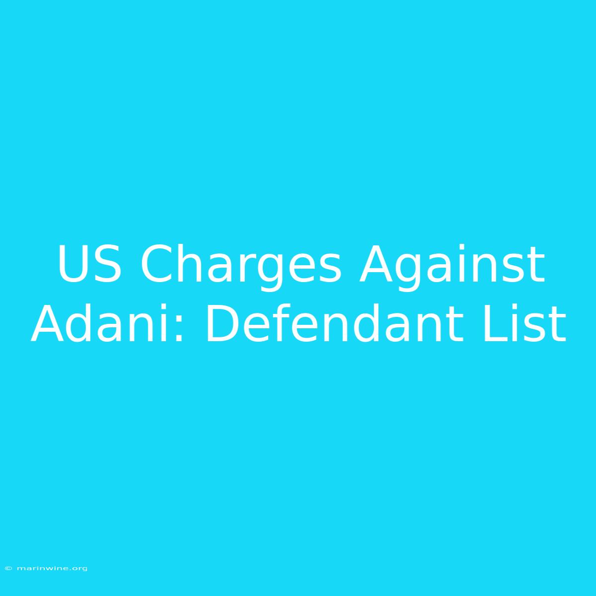 US Charges Against Adani: Defendant List