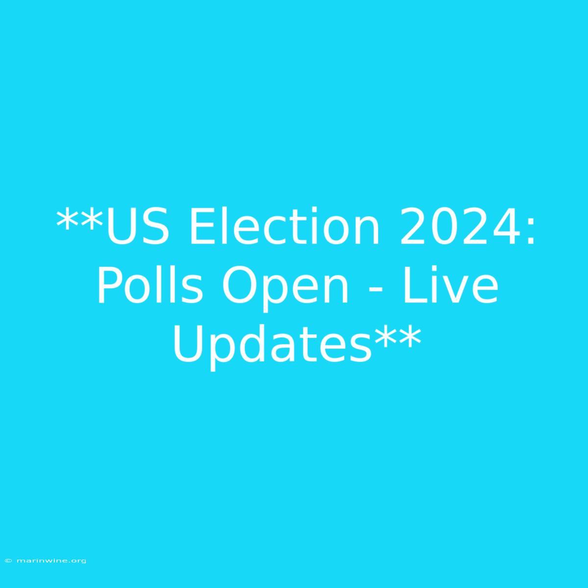 **US Election 2024: Polls Open - Live Updates**