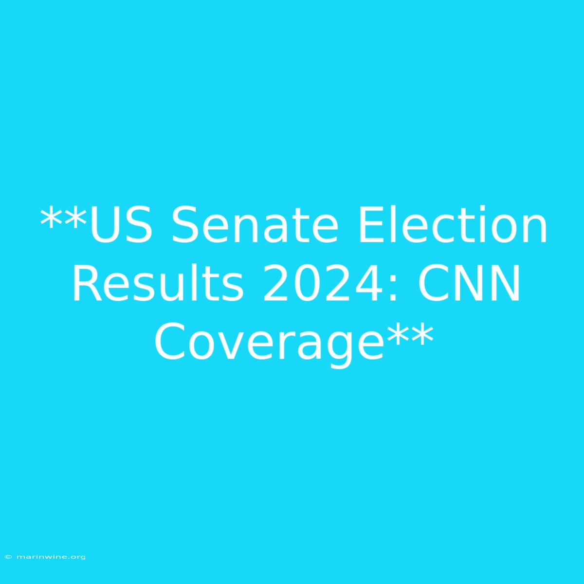 **US Senate Election Results 2024: CNN Coverage**