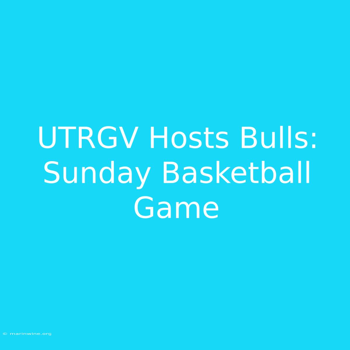 UTRGV Hosts Bulls: Sunday Basketball Game