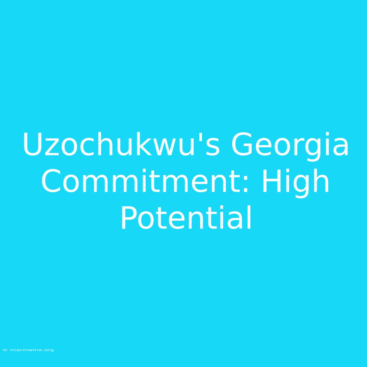 Uzochukwu's Georgia Commitment: High Potential