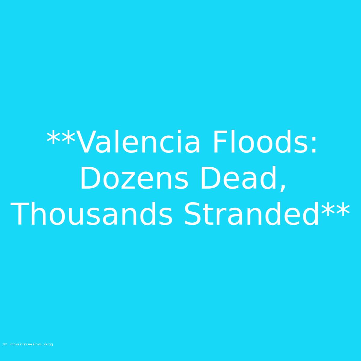 **Valencia Floods: Dozens Dead, Thousands Stranded** 