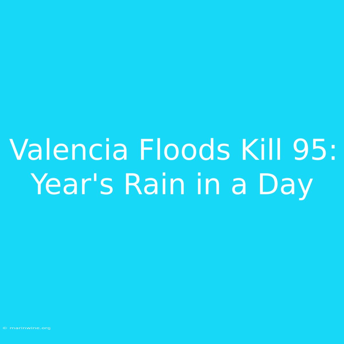 Valencia Floods Kill 95: Year's Rain In A Day