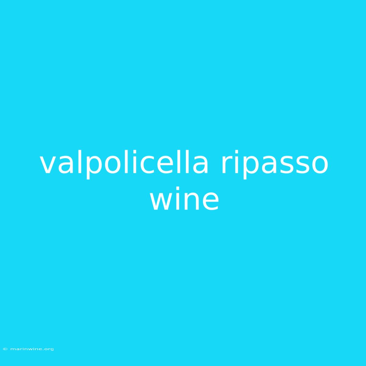 Valpolicella Ripasso Wine