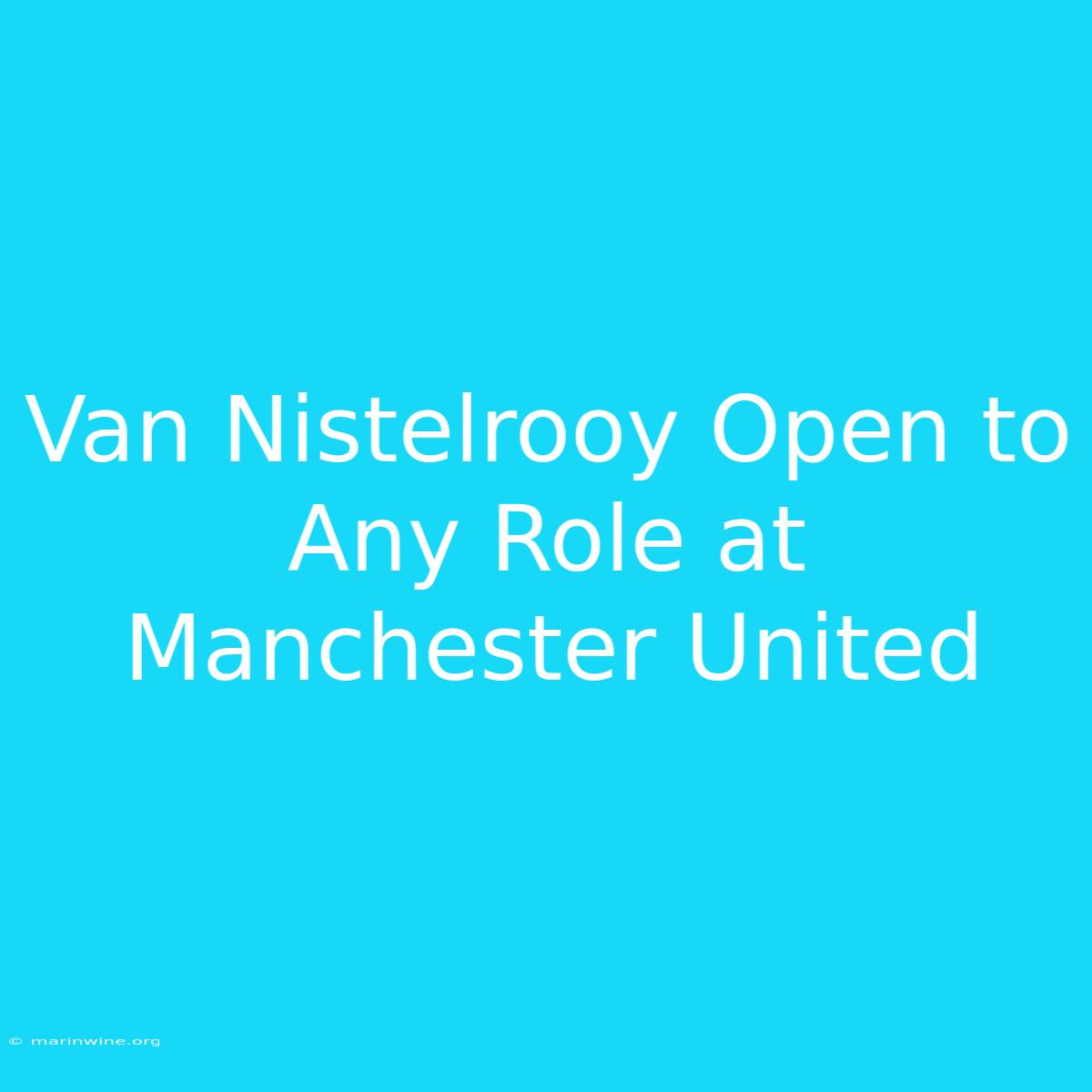 Van Nistelrooy Open To Any Role At Manchester United