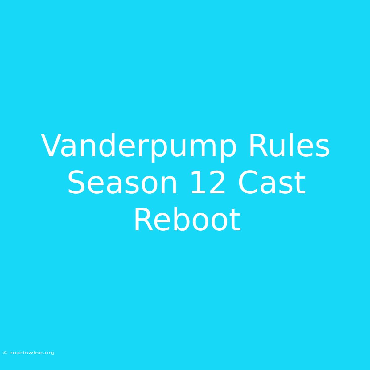 Vanderpump Rules Season 12 Cast Reboot