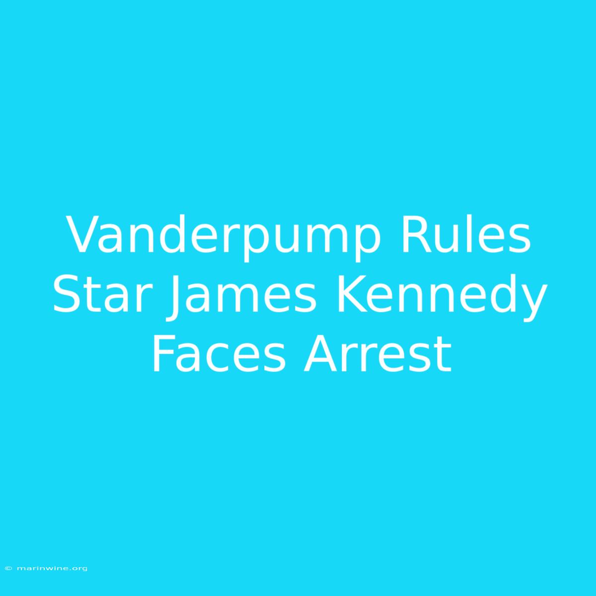 Vanderpump Rules Star James Kennedy Faces Arrest