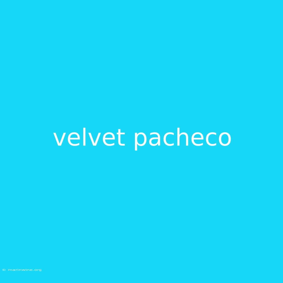 Velvet Pacheco