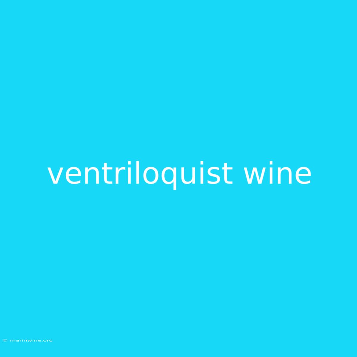 Ventriloquist Wine