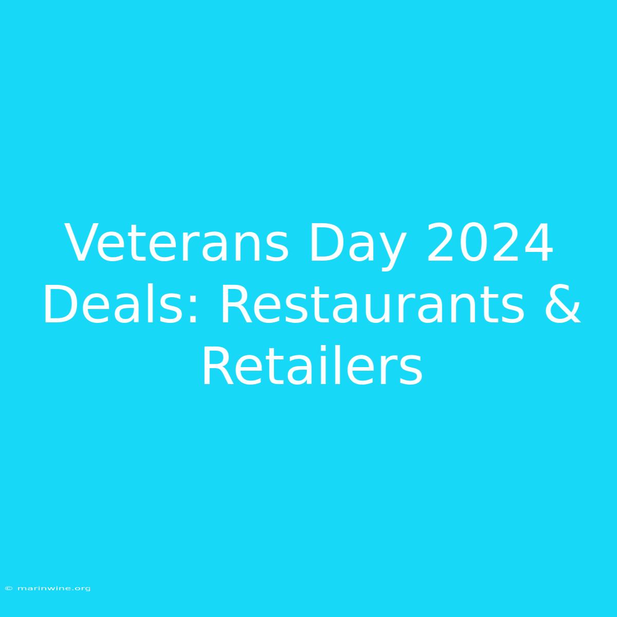 Veterans Day 2024 Deals: Restaurants & Retailers