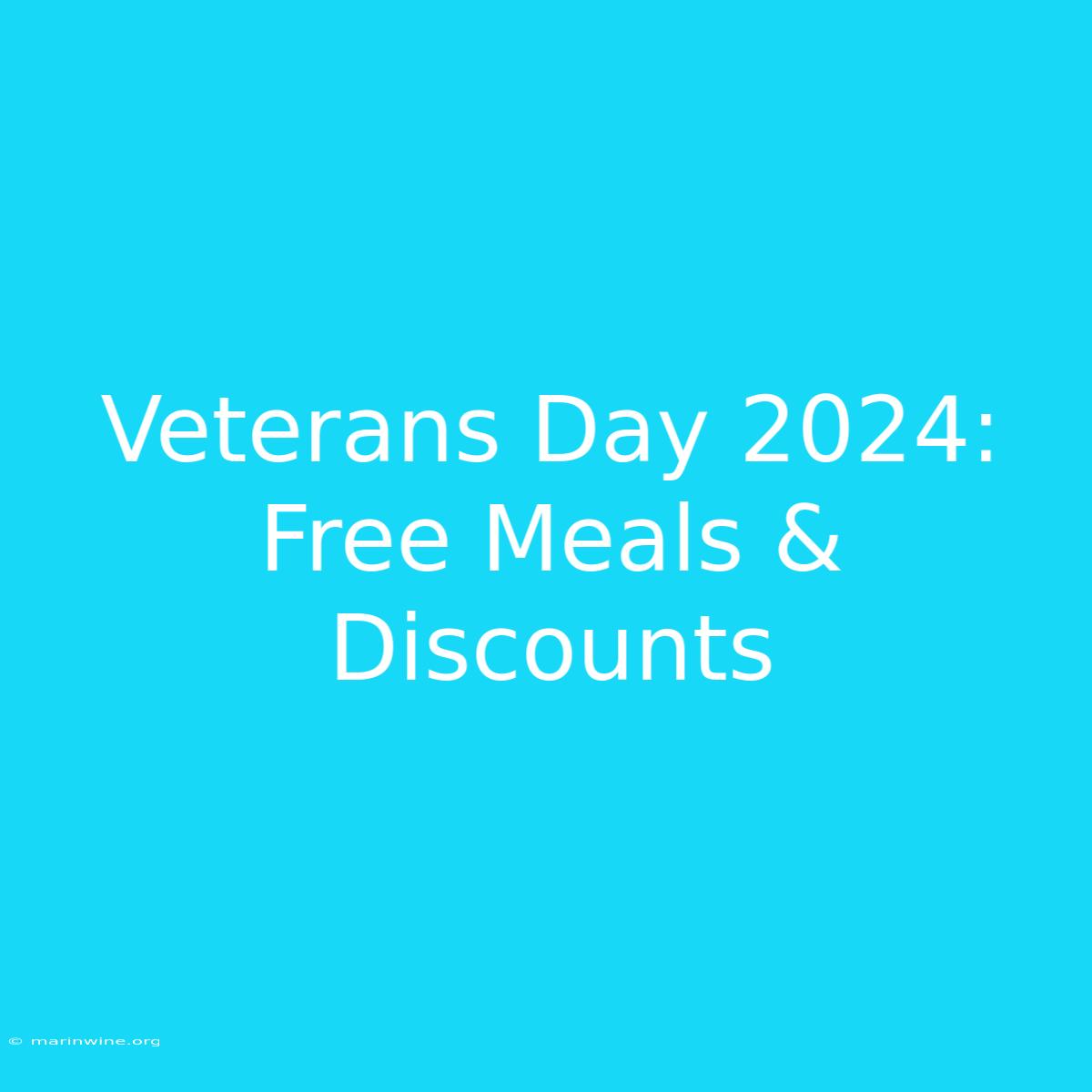 Veterans Day 2024: Free Meals & Discounts