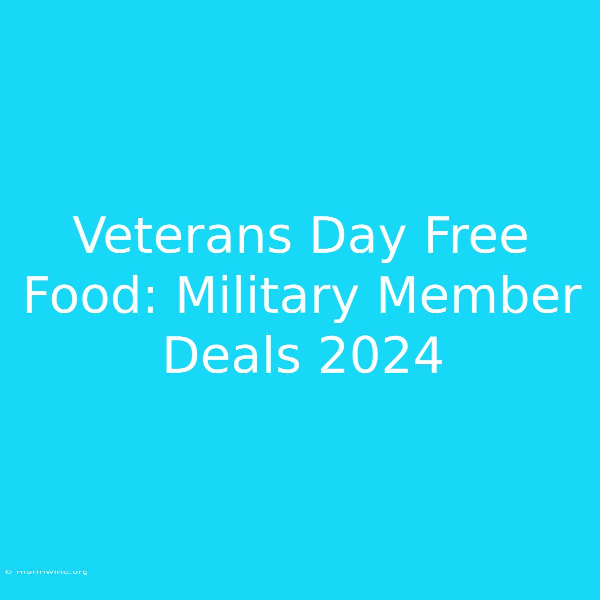 Veterans Day Free Food: Military Member Deals 2024