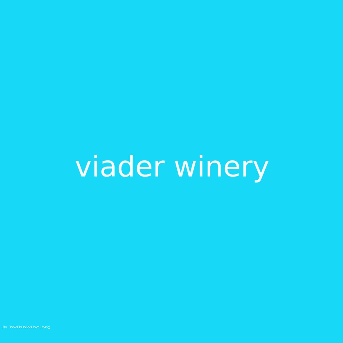 Viader Winery