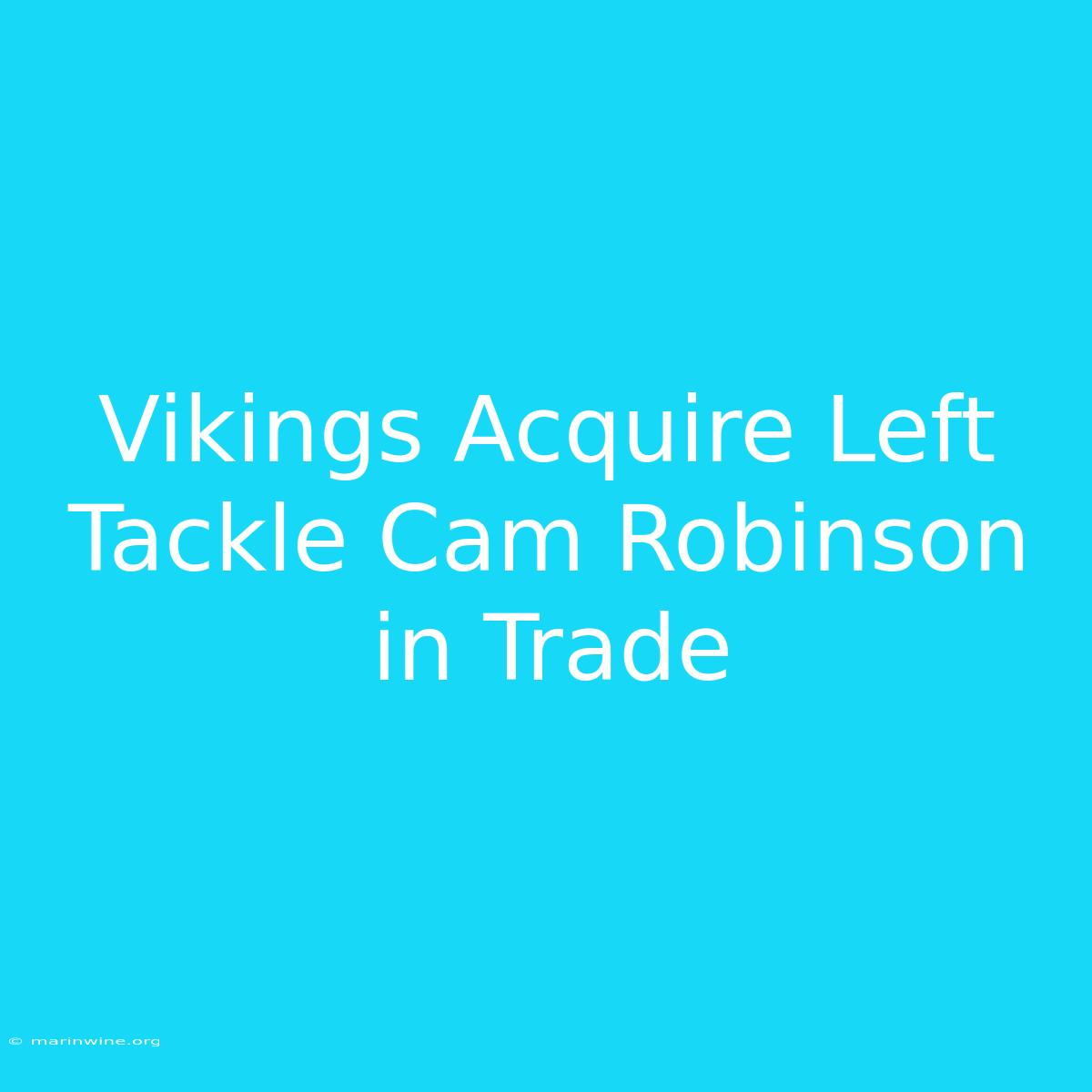 Vikings Acquire Left Tackle Cam Robinson In Trade