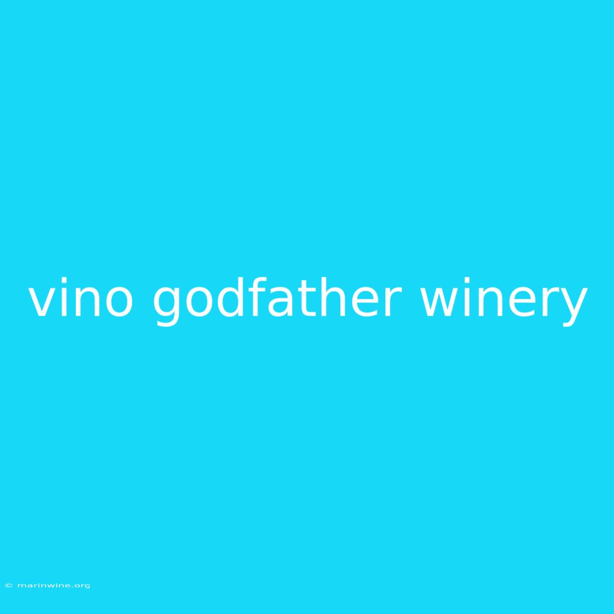 Vino Godfather Winery