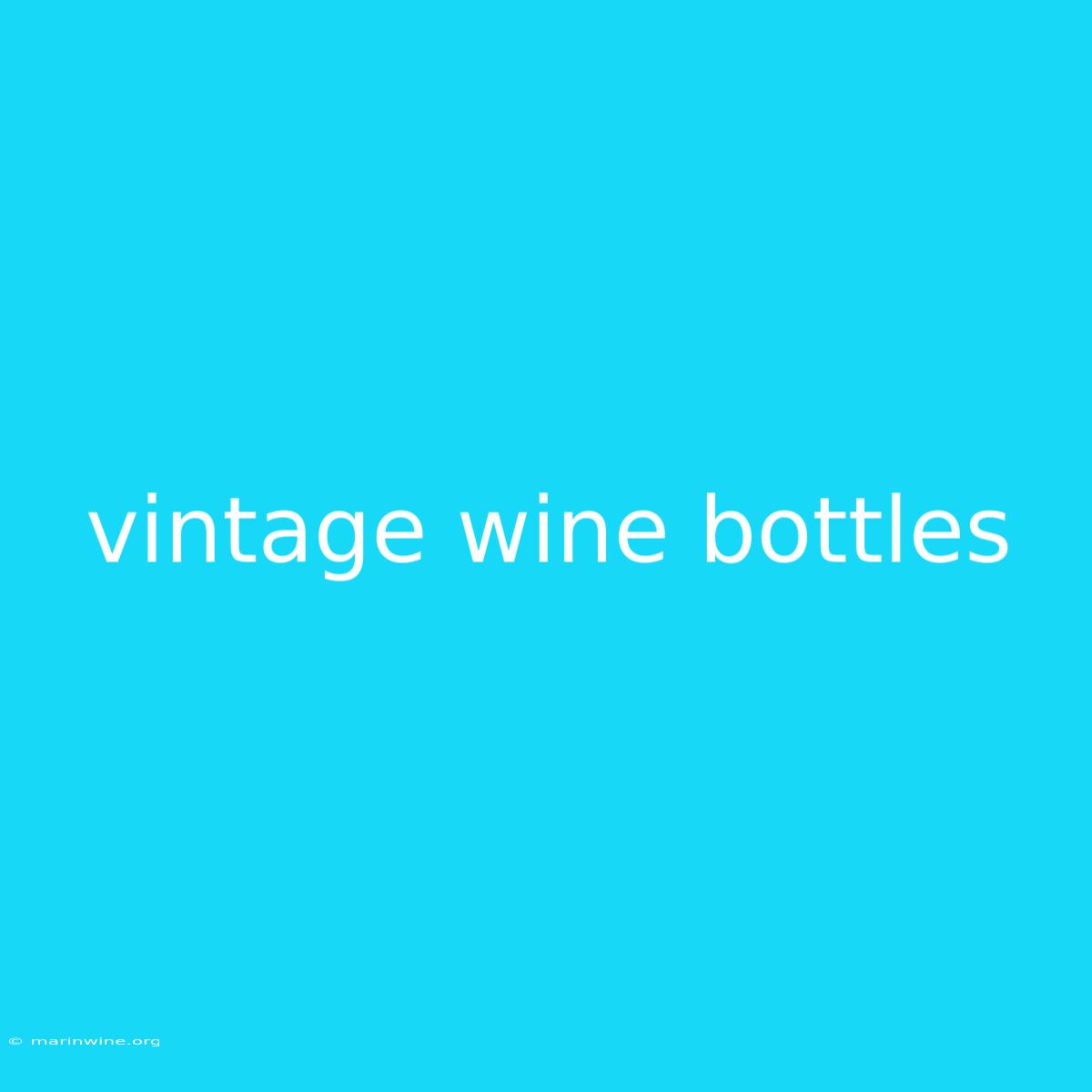 Vintage Wine Bottles