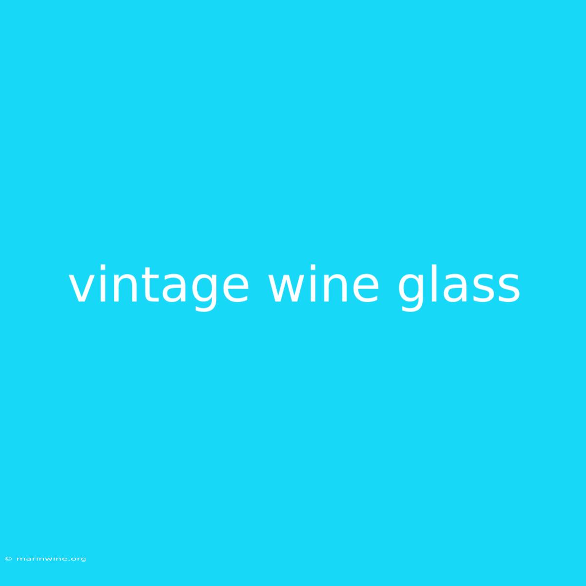 Vintage Wine Glass