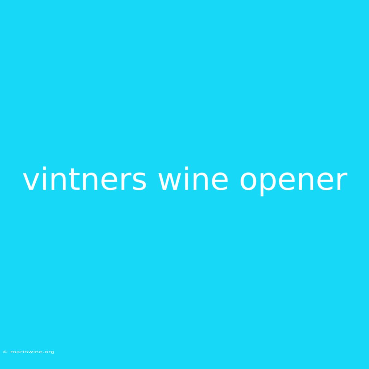 Vintners Wine Opener