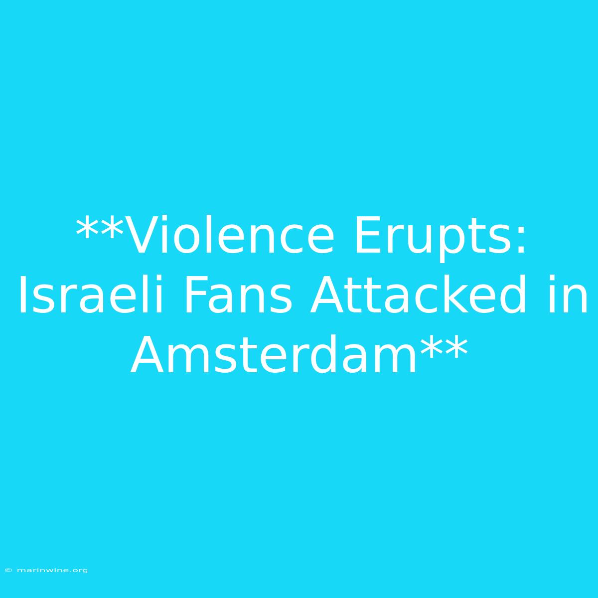 **Violence Erupts: Israeli Fans Attacked In Amsterdam**