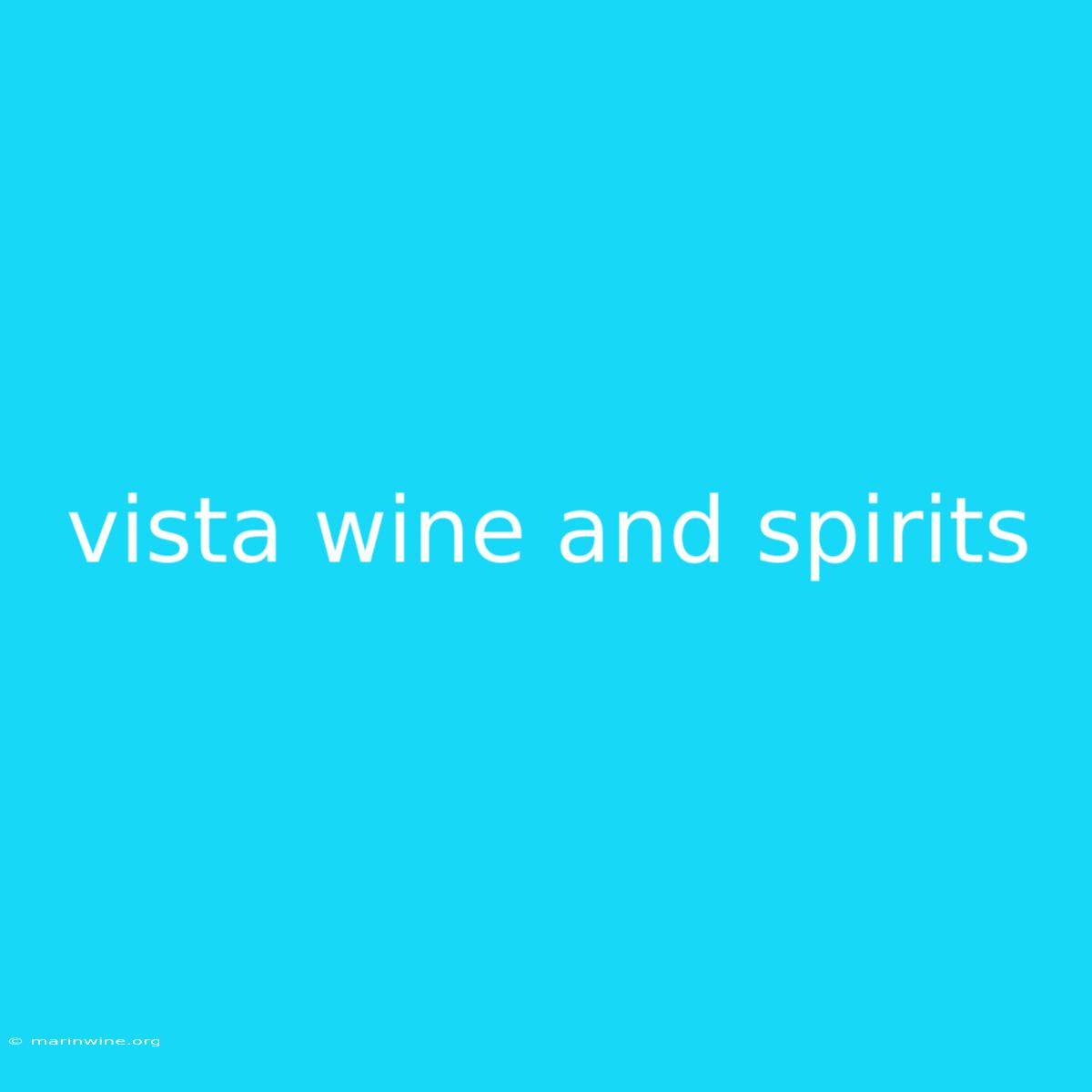 Vista Wine And Spirits