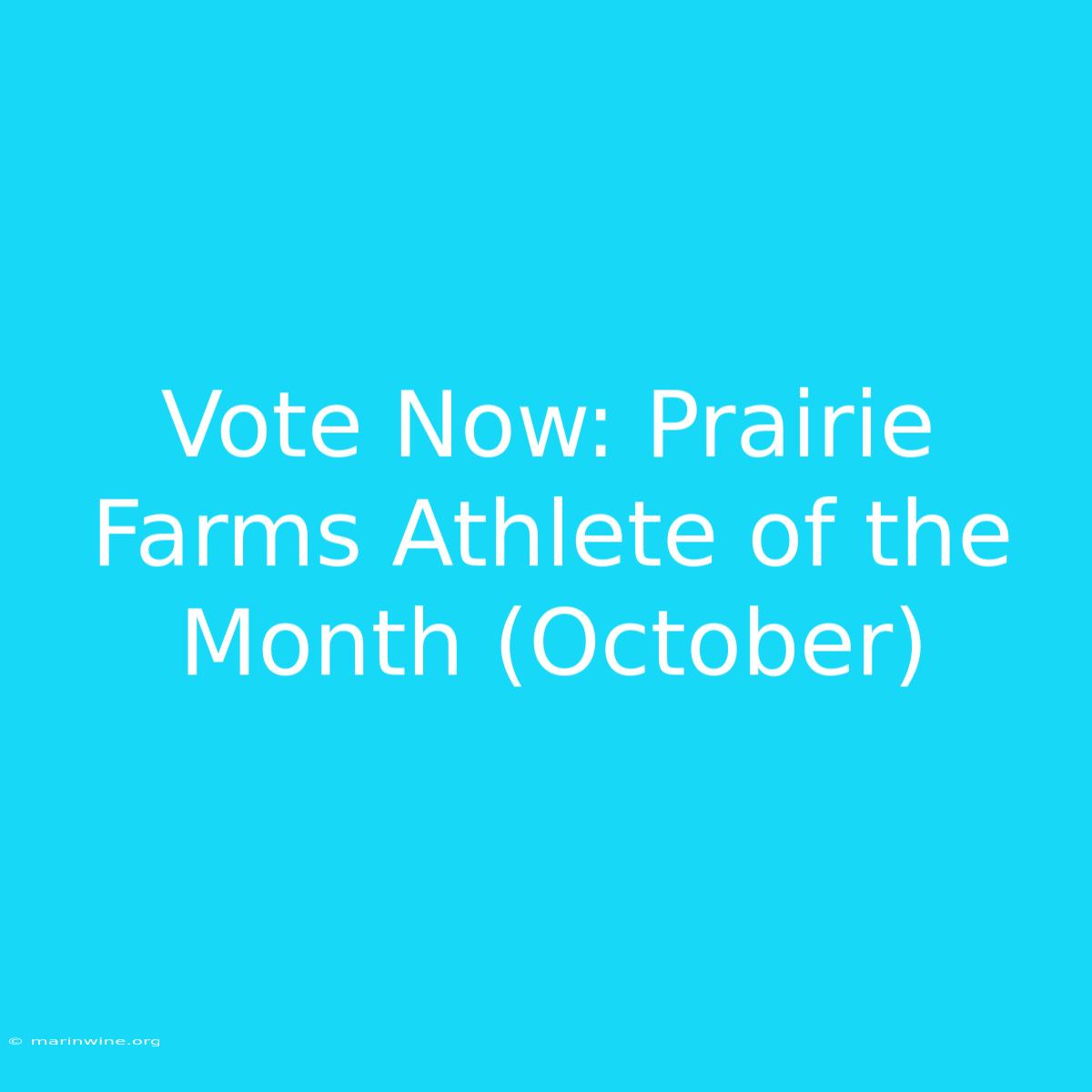 Vote Now: Prairie Farms Athlete Of The Month (October)