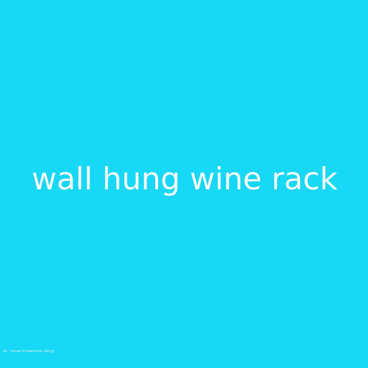 Wall Hung Wine Rack