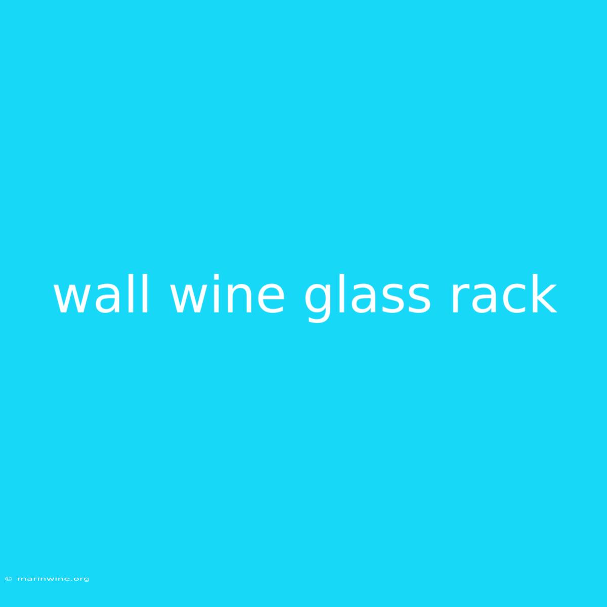 Wall Wine Glass Rack