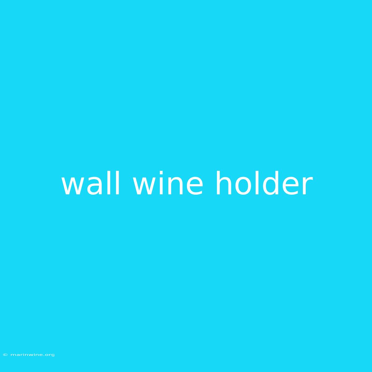 Wall Wine Holder