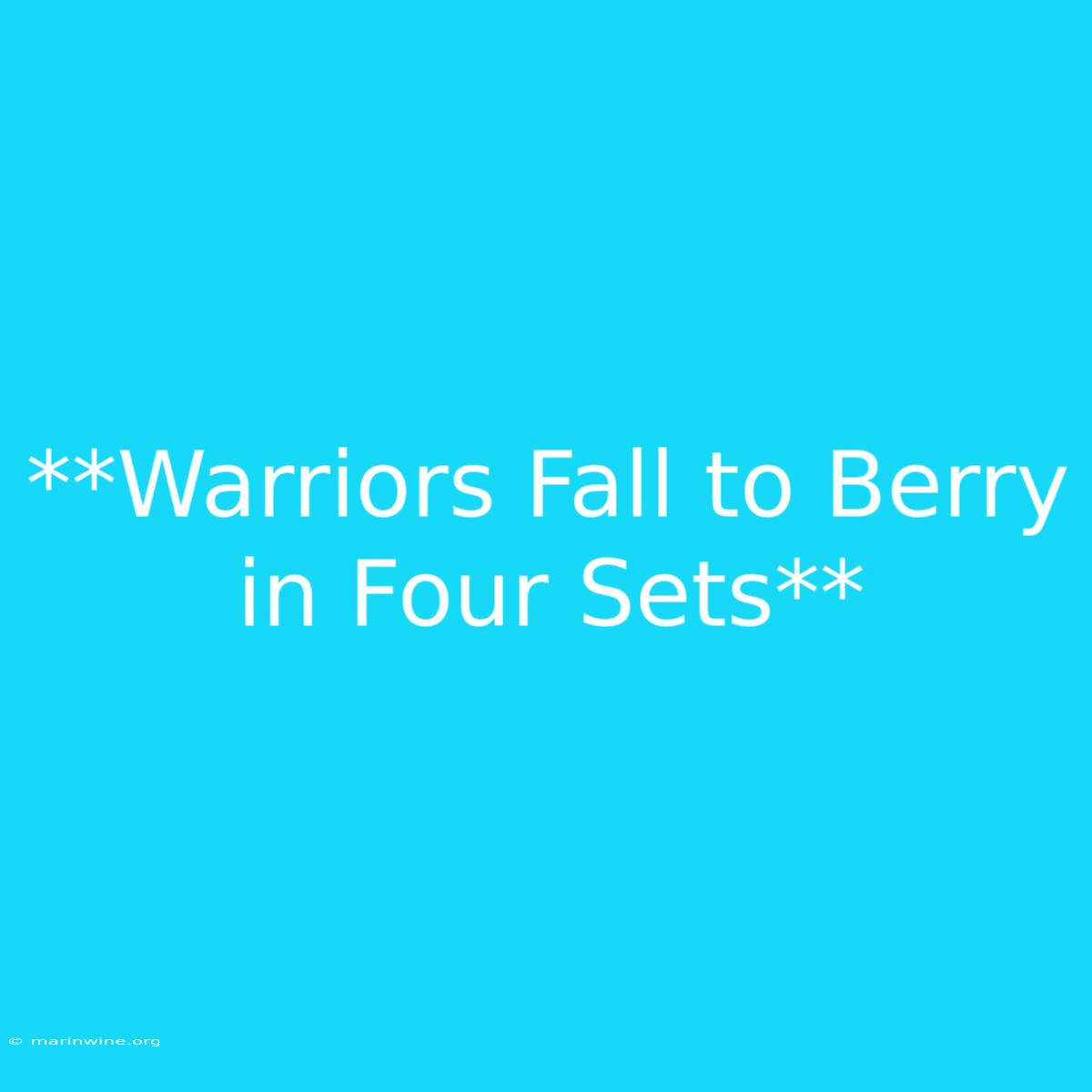 **Warriors Fall To Berry In Four Sets** 