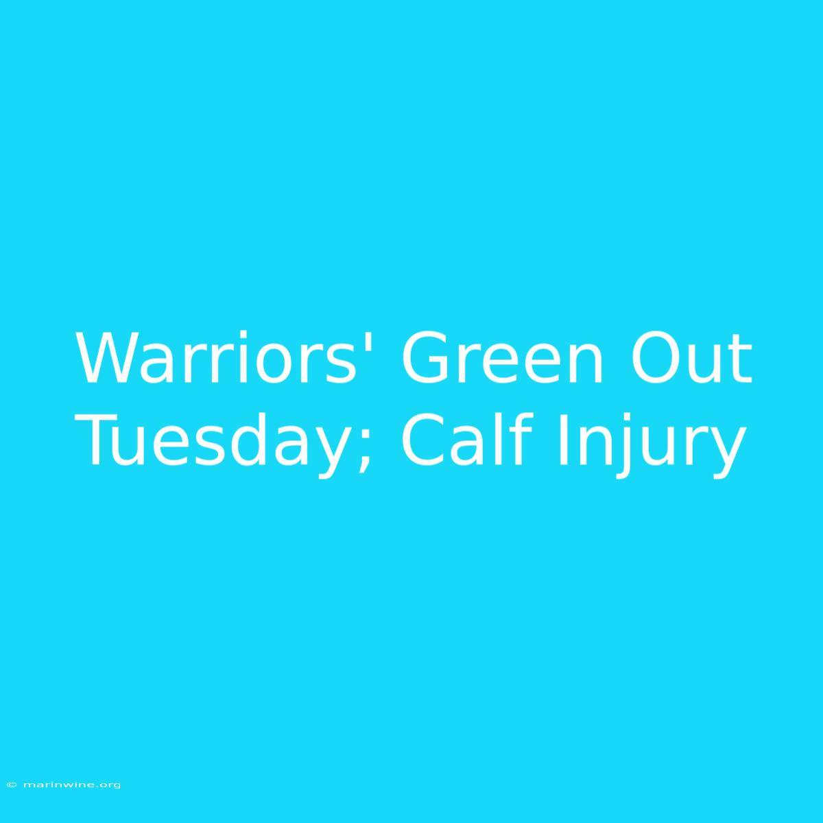 Warriors' Green Out Tuesday; Calf Injury