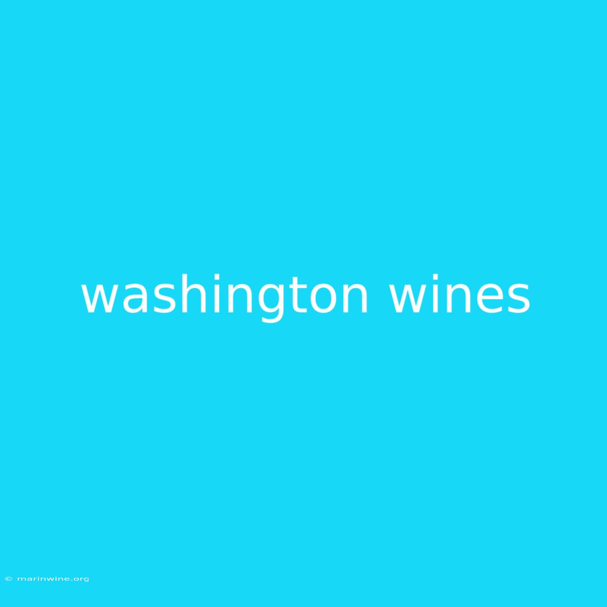 Washington Wines