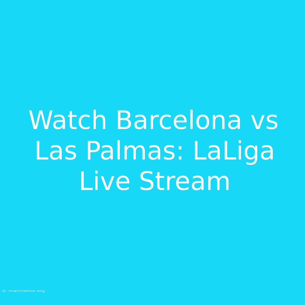 Watch Barcelona Vs Las Palmas: LaLiga Live Stream