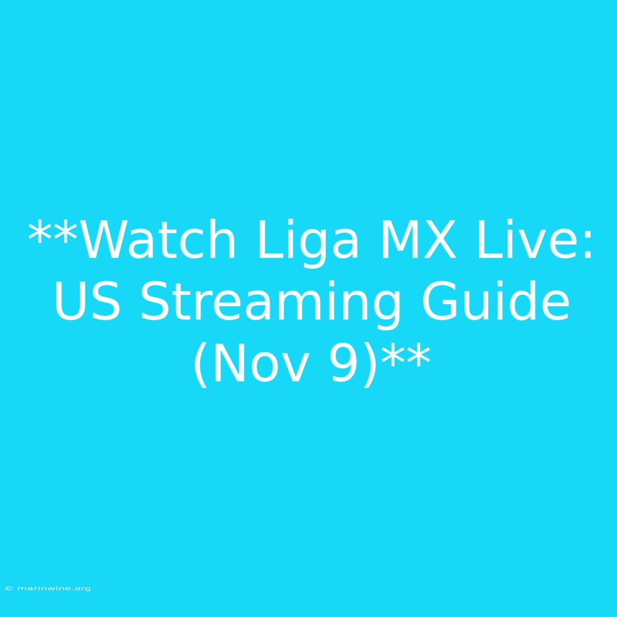 **Watch Liga MX Live: US Streaming Guide (Nov 9)**