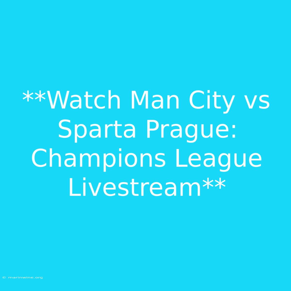 **Watch Man City Vs Sparta Prague: Champions League Livestream** 