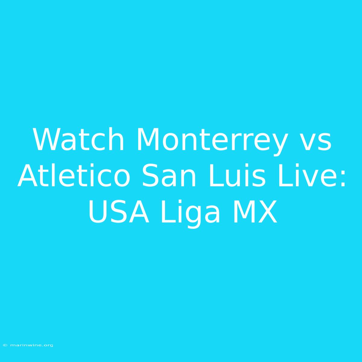 Watch Monterrey Vs Atletico San Luis Live: USA Liga MX