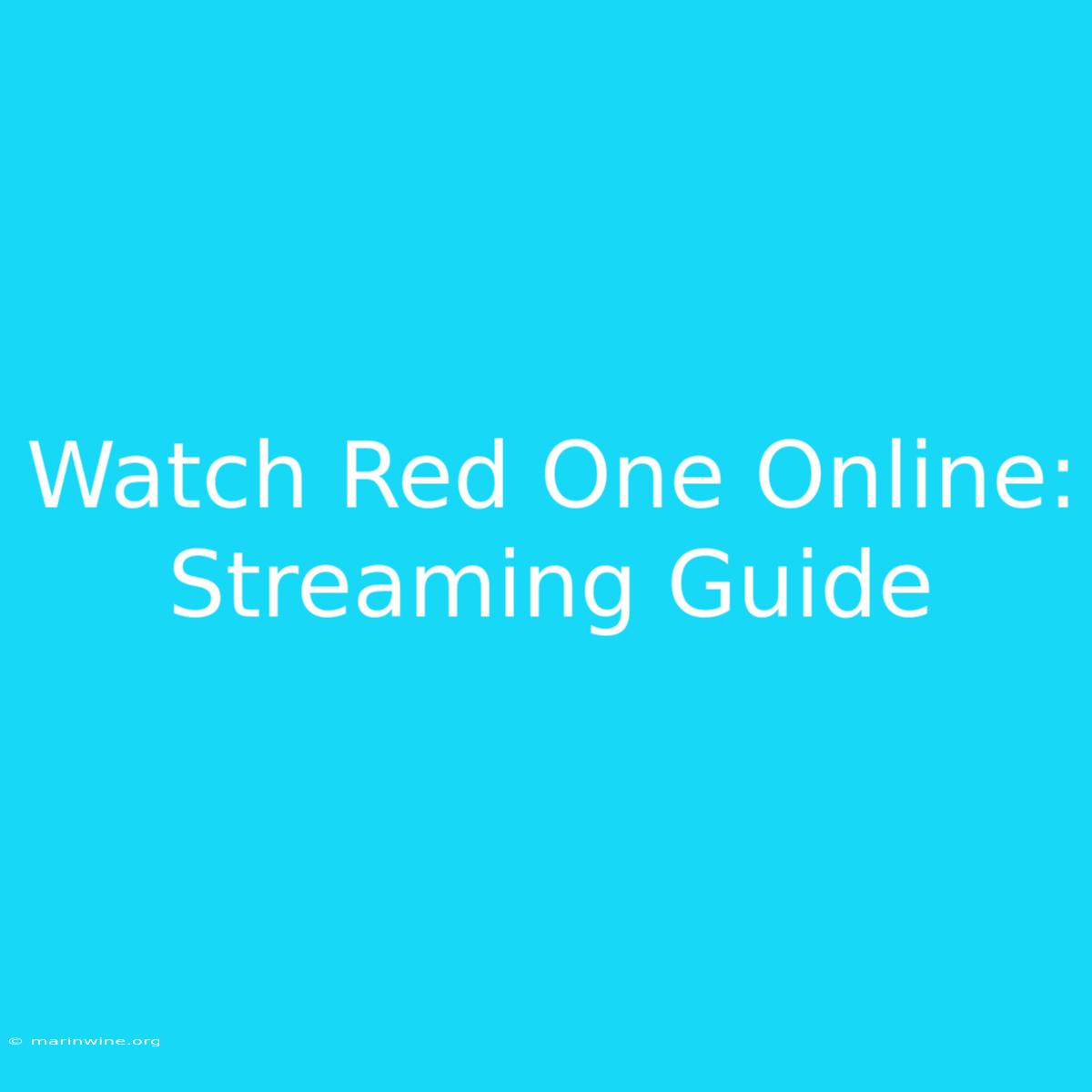 Watch Red One Online: Streaming Guide