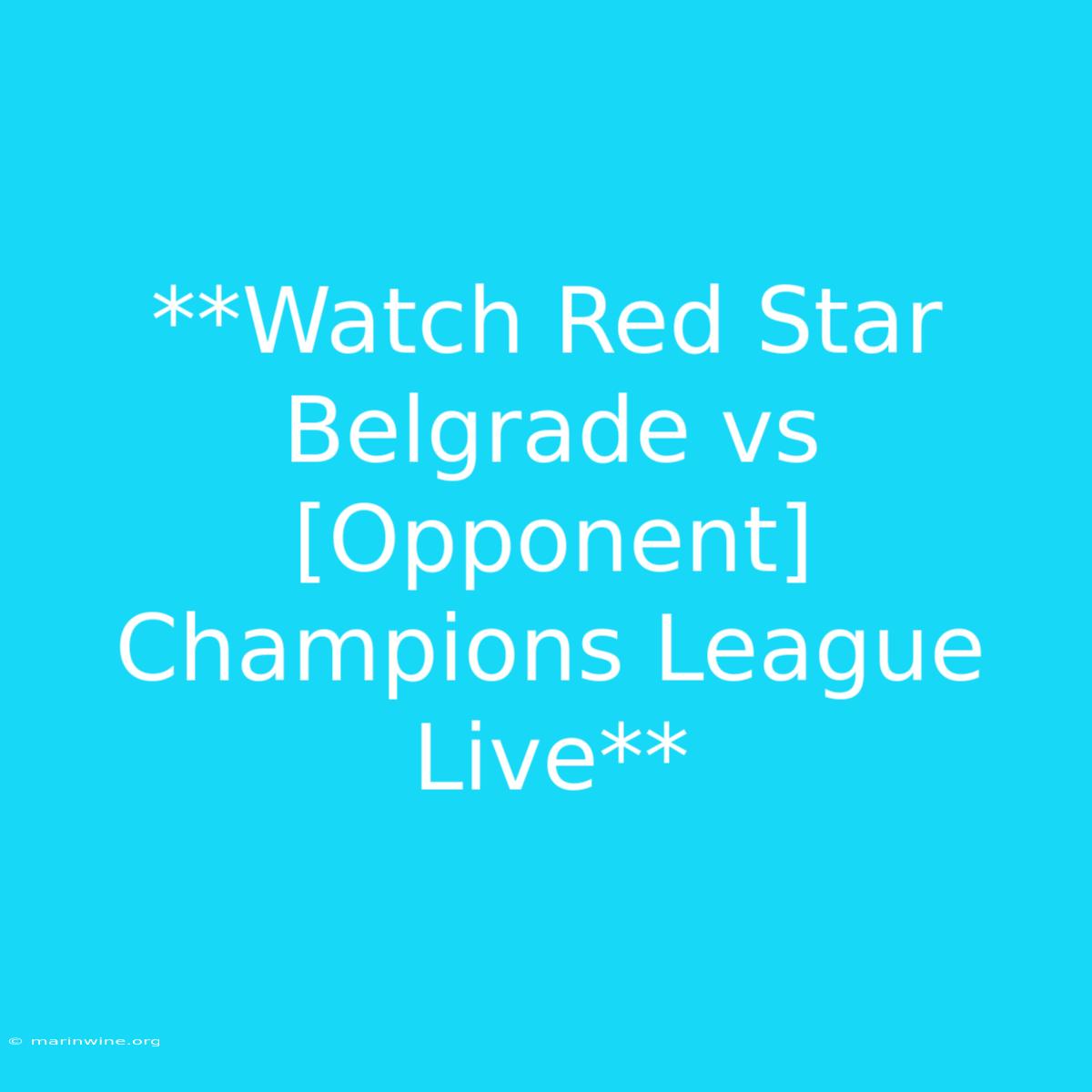 **Watch Red Star Belgrade Vs [Opponent] Champions League Live**