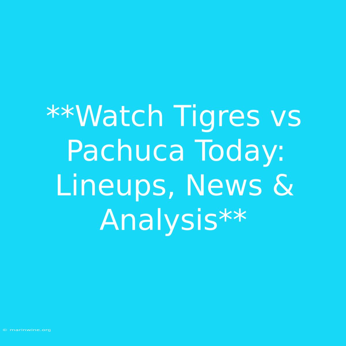 **Watch Tigres Vs Pachuca Today: Lineups, News & Analysis**