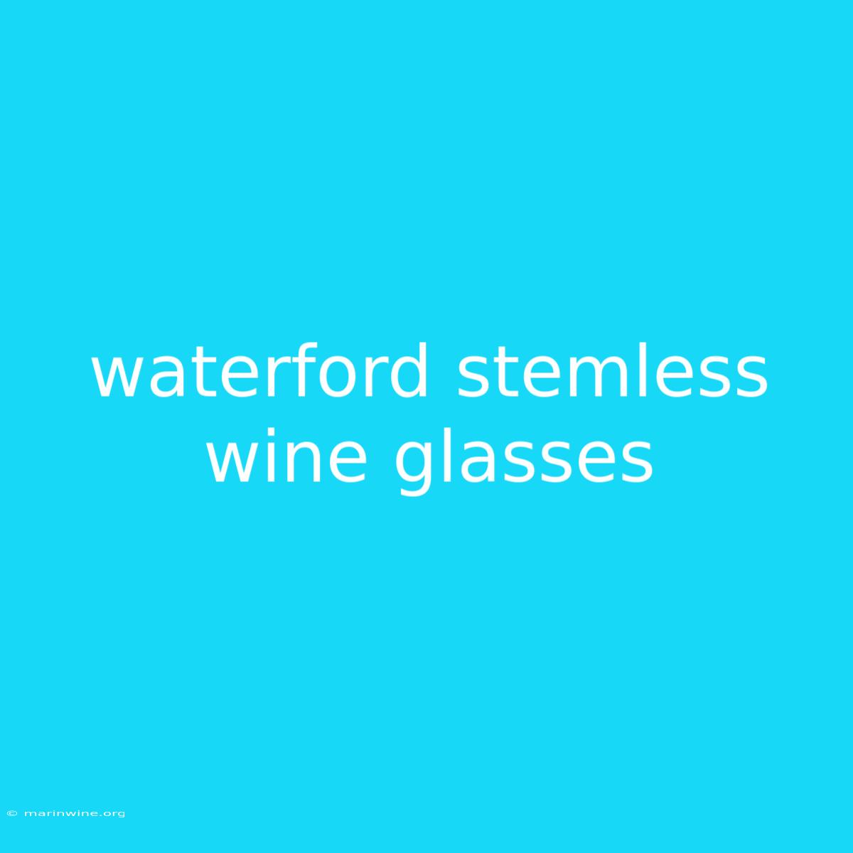 Waterford Stemless Wine Glasses