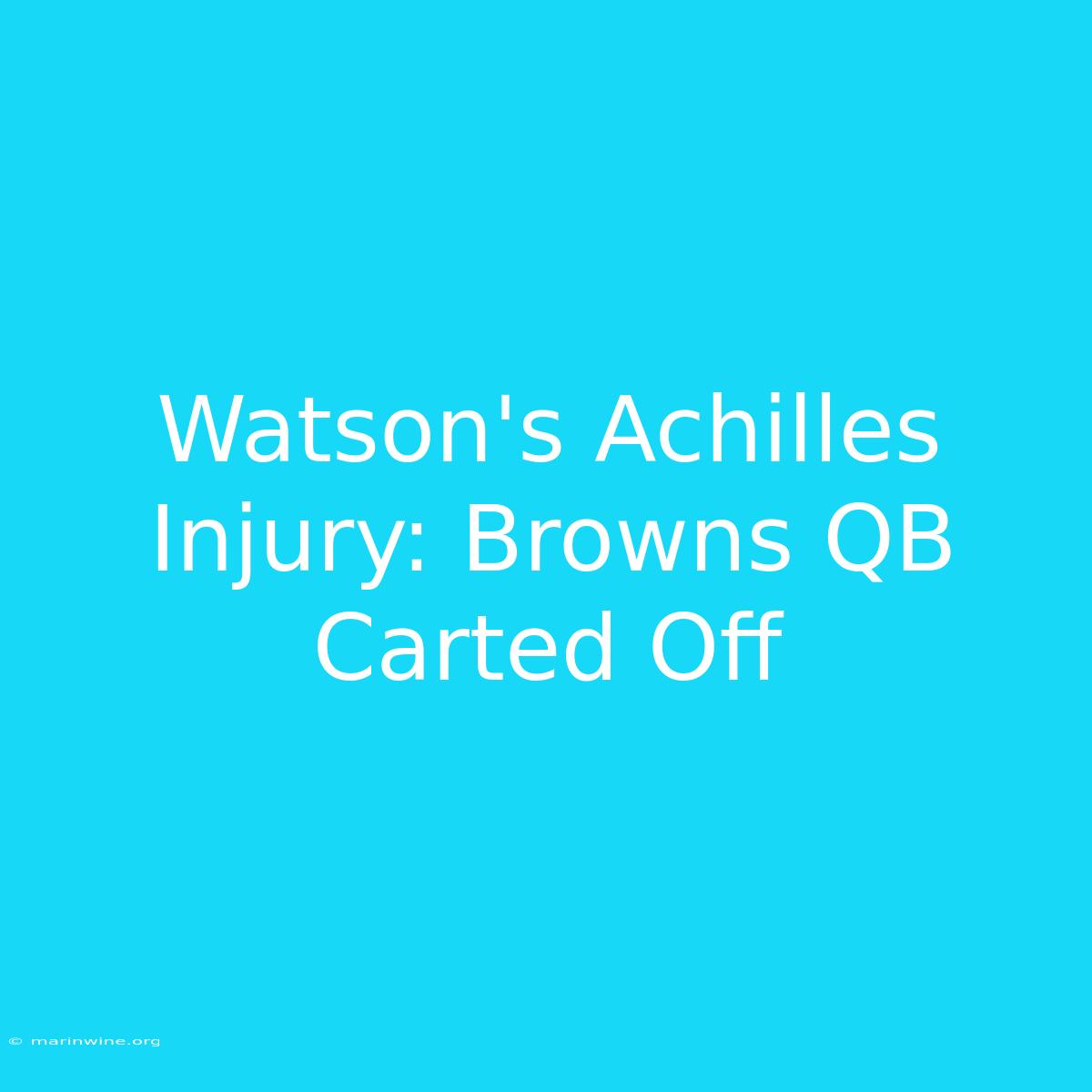 Watson's Achilles Injury: Browns QB Carted Off 