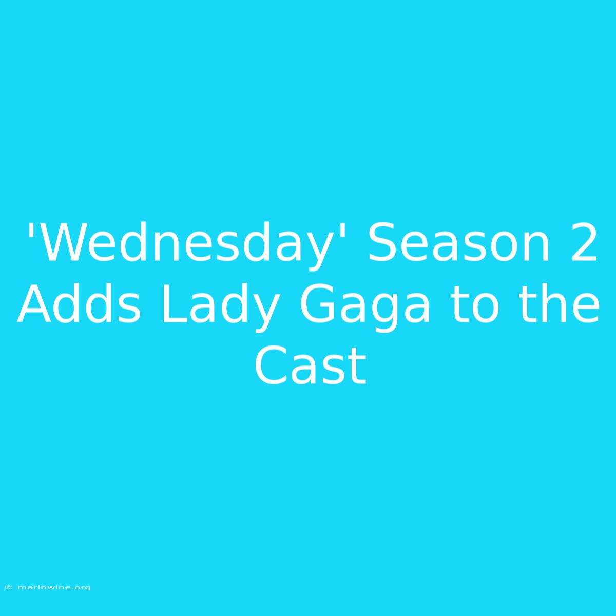 'Wednesday' Season 2 Adds Lady Gaga To The Cast 