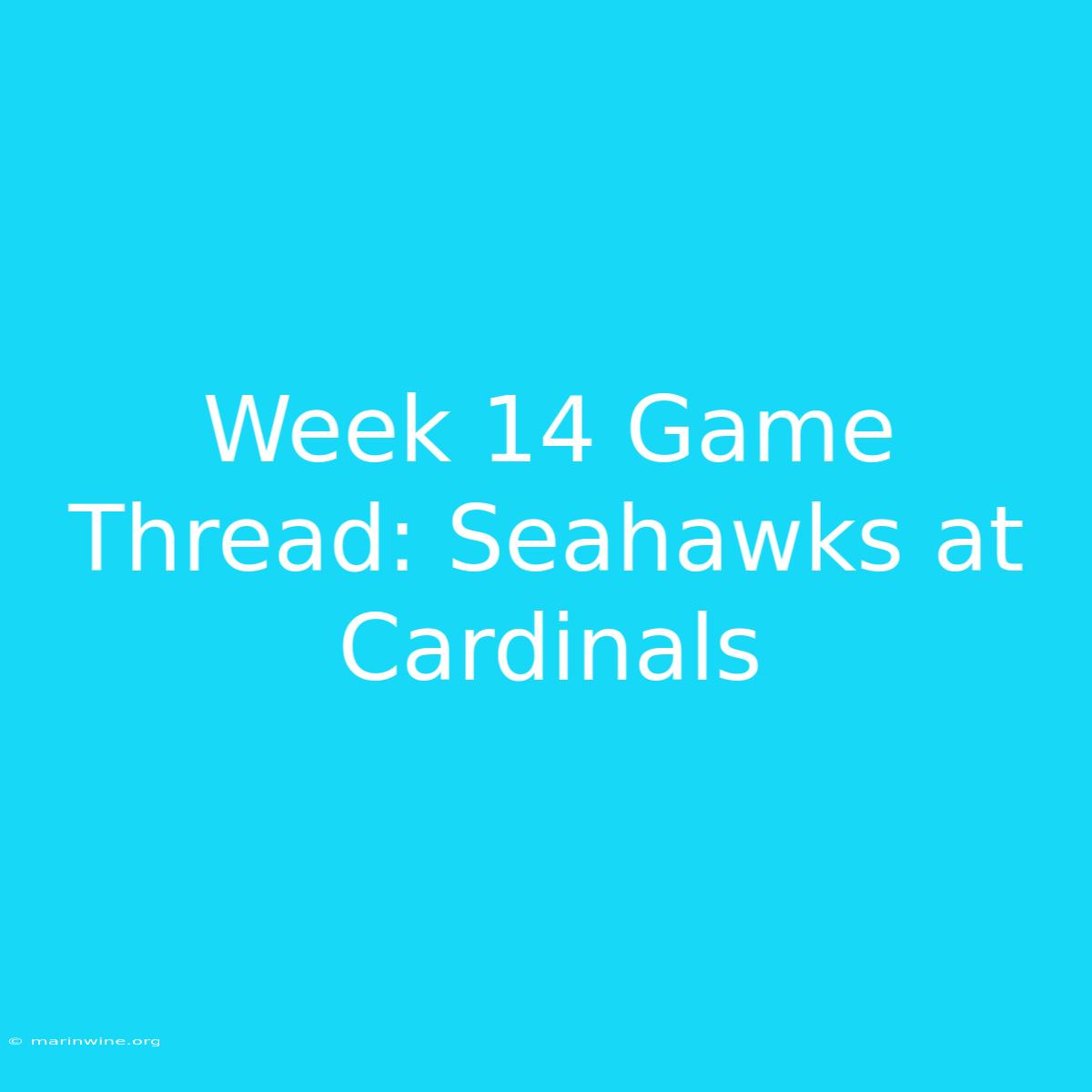 Week 14 Game Thread: Seahawks At Cardinals