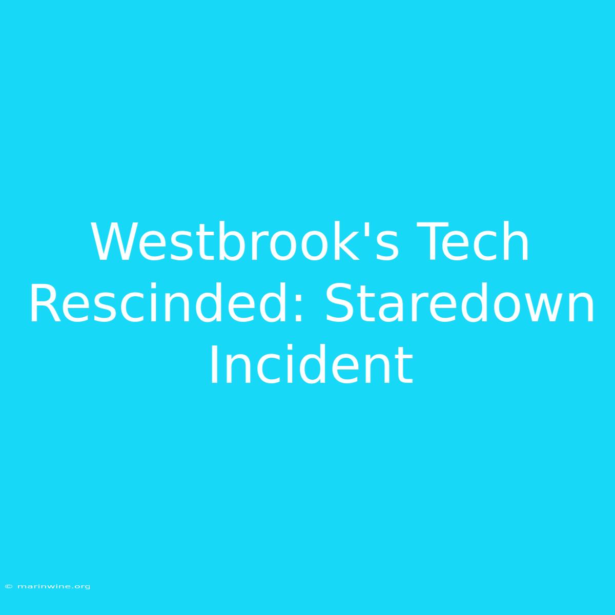 Westbrook's Tech Rescinded: Staredown Incident