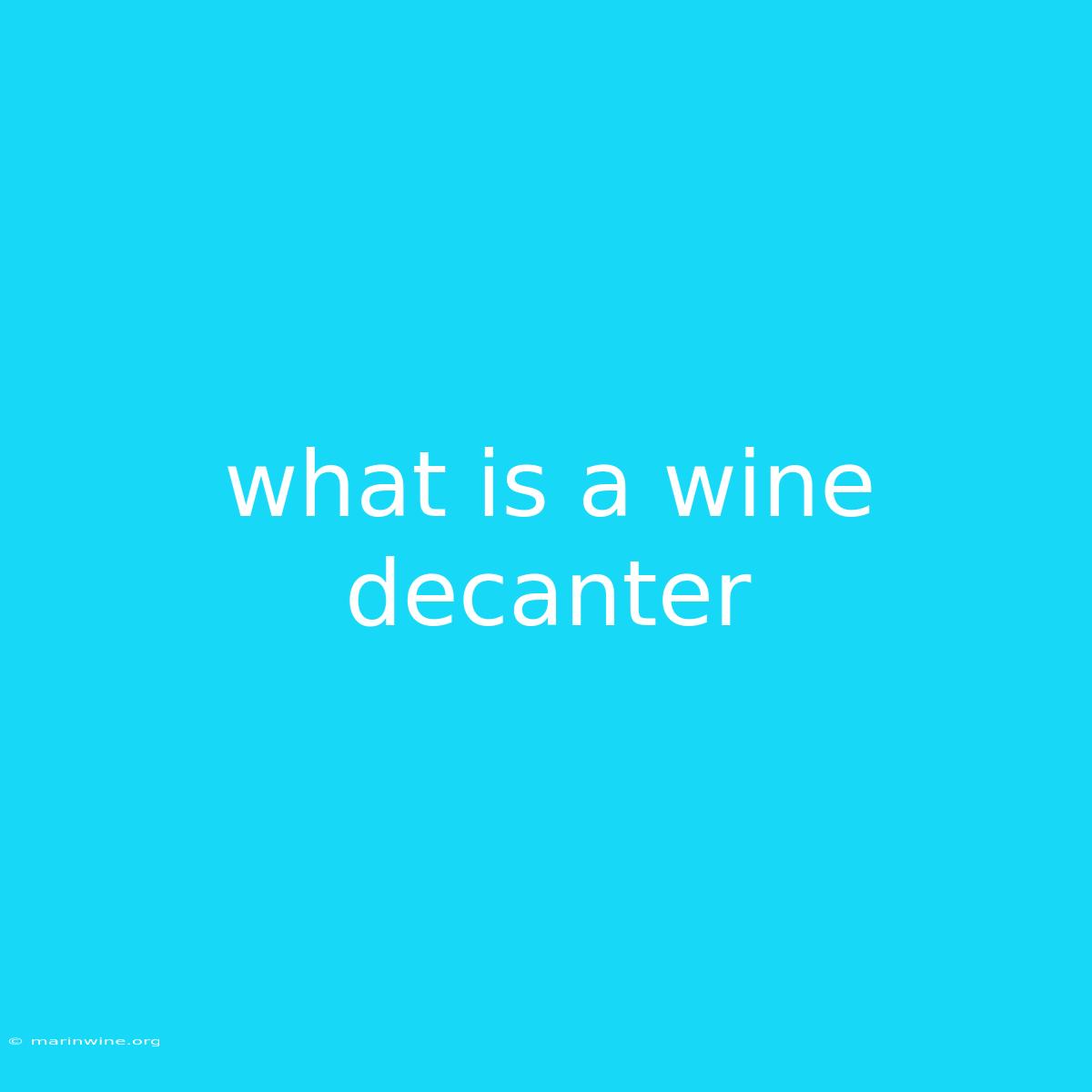 What Is A Wine Decanter