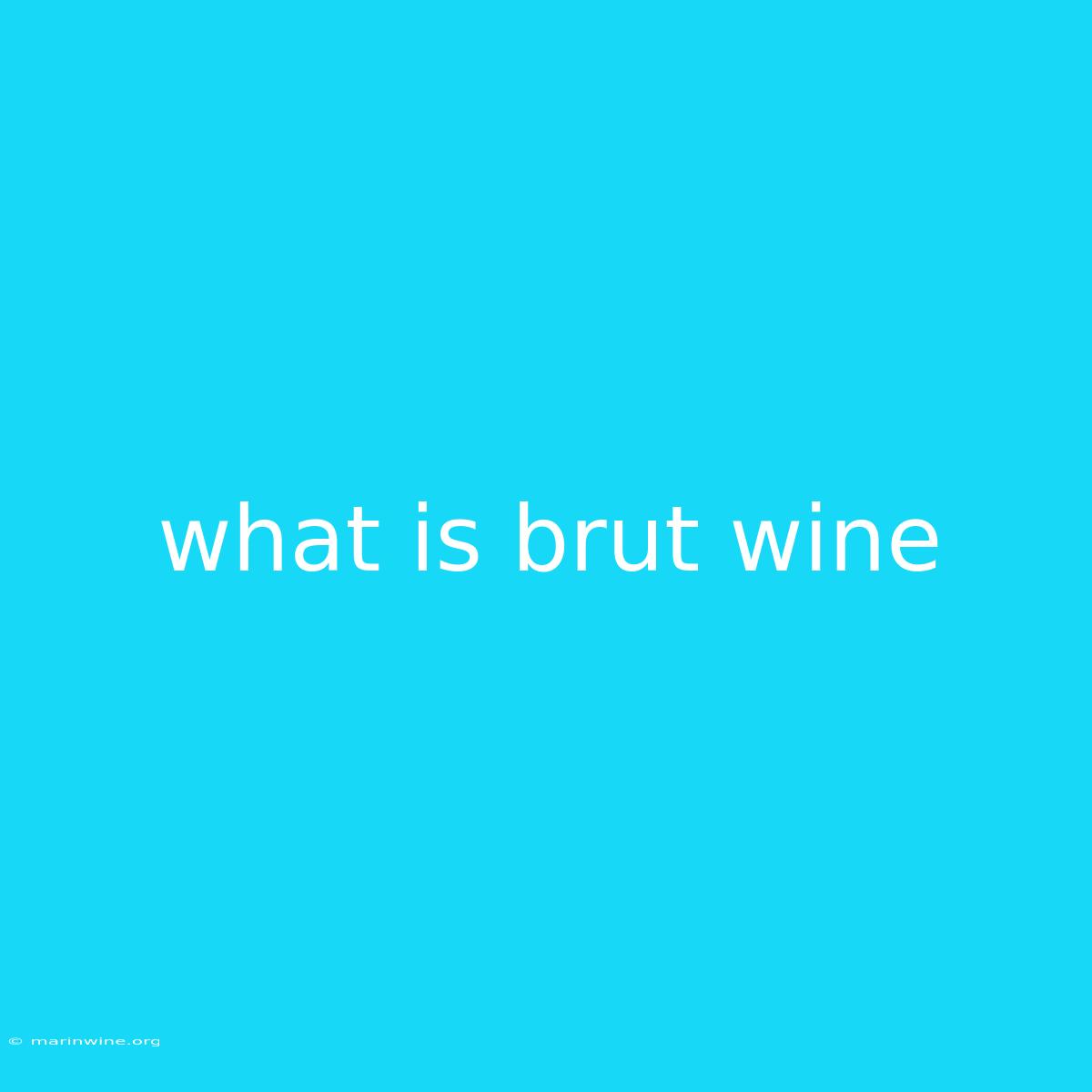 What Is Brut Wine