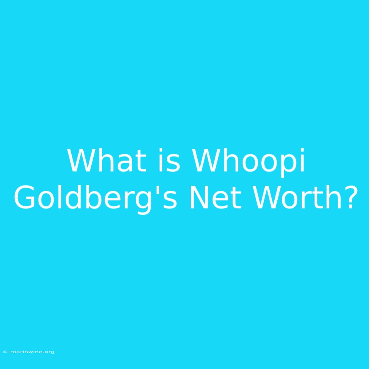 What Is Whoopi Goldberg's Net Worth?