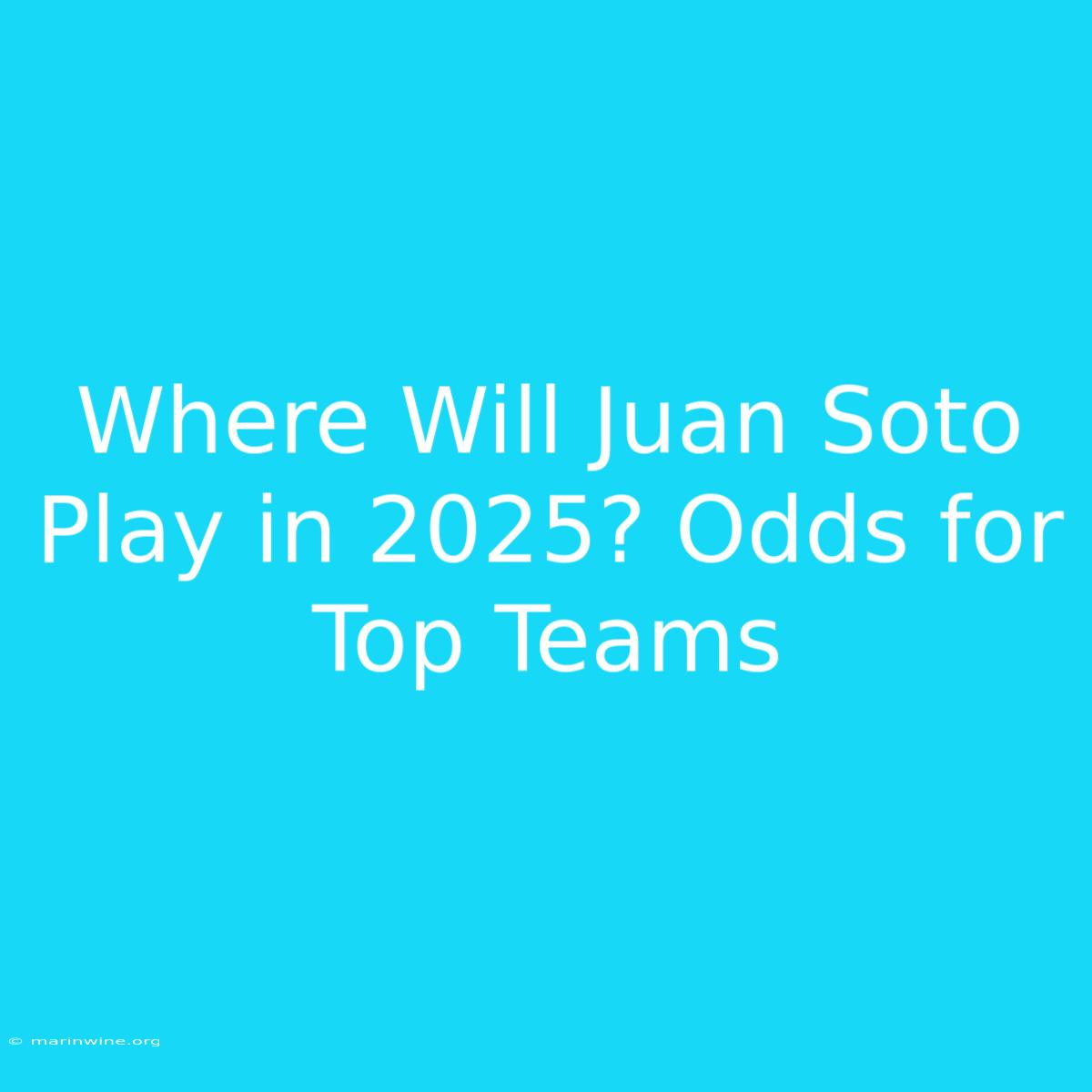 Where Will Juan Soto Play In 2025? Odds For Top Teams